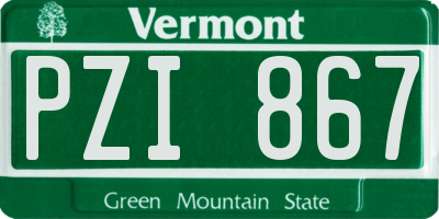 VT license plate PZI867