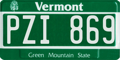 VT license plate PZI869