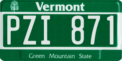 VT license plate PZI871