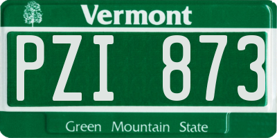 VT license plate PZI873