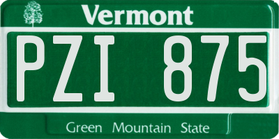 VT license plate PZI875
