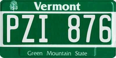VT license plate PZI876