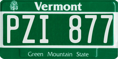 VT license plate PZI877