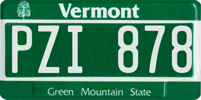 VT license plate PZI878