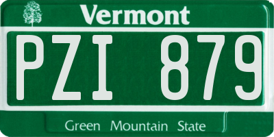 VT license plate PZI879