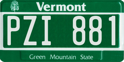 VT license plate PZI881