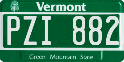 VT license plate PZI882