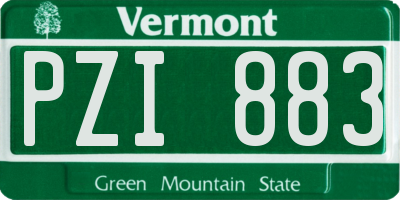 VT license plate PZI883