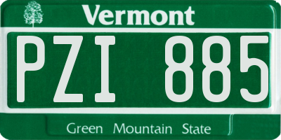 VT license plate PZI885