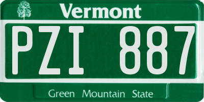 VT license plate PZI887