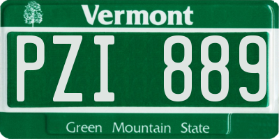 VT license plate PZI889