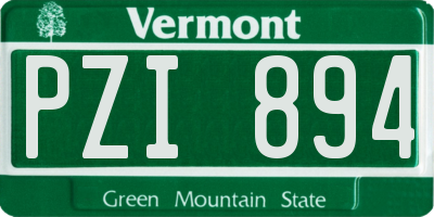 VT license plate PZI894