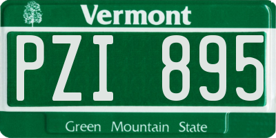 VT license plate PZI895