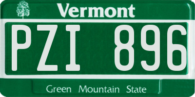 VT license plate PZI896