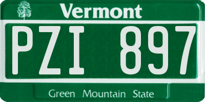 VT license plate PZI897
