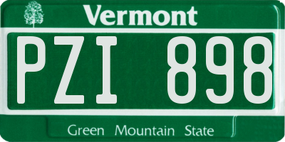 VT license plate PZI898