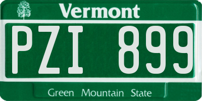 VT license plate PZI899