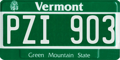 VT license plate PZI903