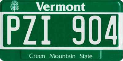 VT license plate PZI904