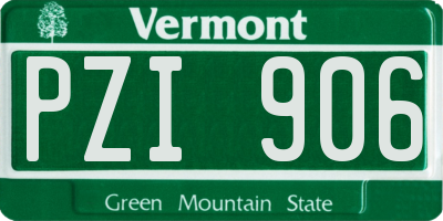 VT license plate PZI906