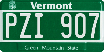 VT license plate PZI907