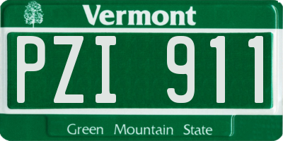 VT license plate PZI911