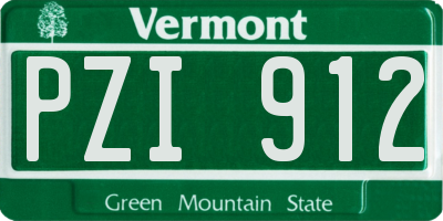 VT license plate PZI912