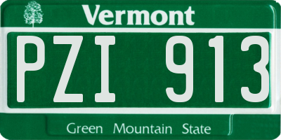 VT license plate PZI913