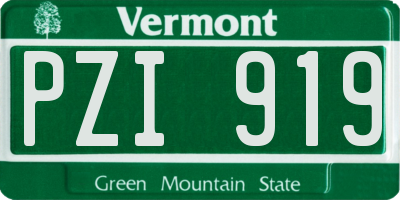 VT license plate PZI919