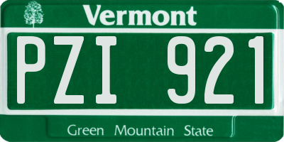 VT license plate PZI921