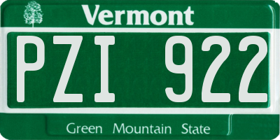 VT license plate PZI922