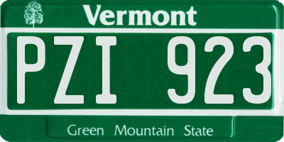 VT license plate PZI923