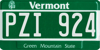 VT license plate PZI924