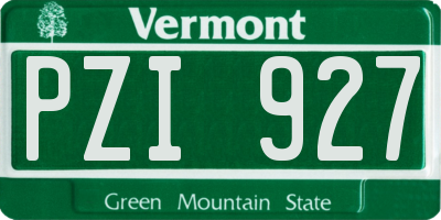 VT license plate PZI927