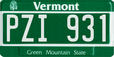 VT license plate PZI931