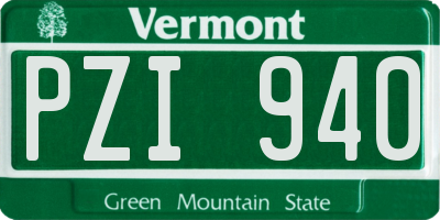 VT license plate PZI940