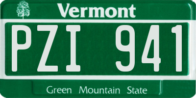 VT license plate PZI941