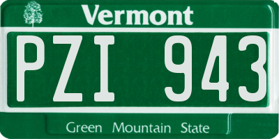VT license plate PZI943