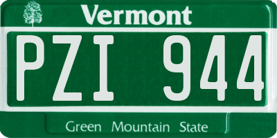 VT license plate PZI944