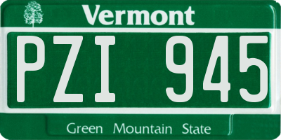 VT license plate PZI945
