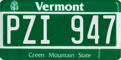 VT license plate PZI947