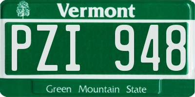 VT license plate PZI948
