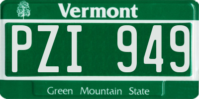 VT license plate PZI949