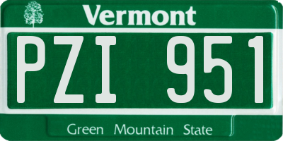VT license plate PZI951