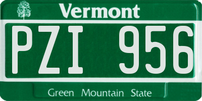 VT license plate PZI956