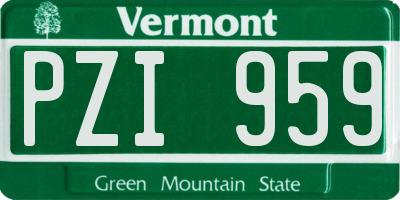VT license plate PZI959