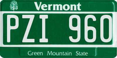 VT license plate PZI960