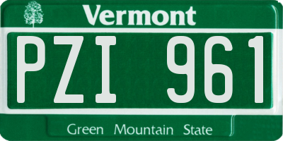 VT license plate PZI961