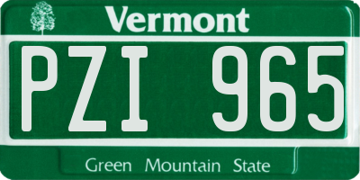 VT license plate PZI965
