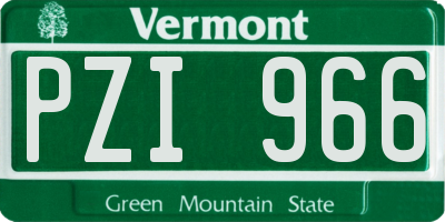 VT license plate PZI966